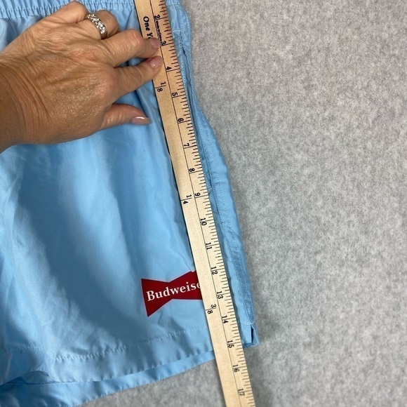 PacSun Lt Blue Budweiser Swim Trunks Sz L - Picture 8 of 9